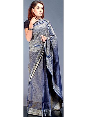 Banarasi Jamawar Sari with Tanchoi Weave