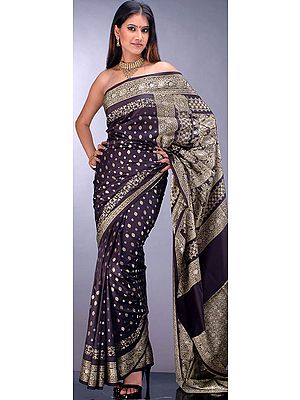Black Banarasi Sari with All-Over Bootis