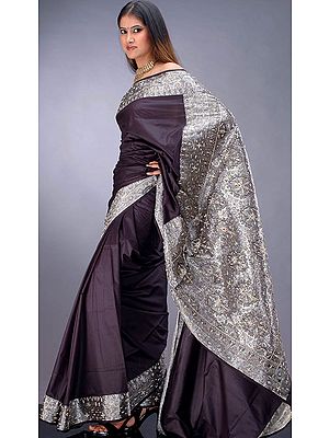 Black Banarasi Sari with Heavy Pallu