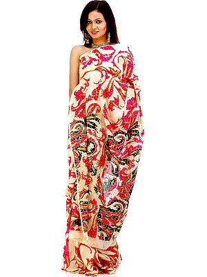 Designer Printed Sari with Golden Sequins