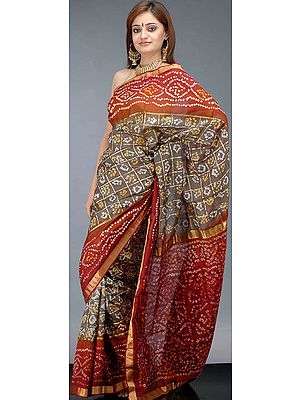 Double Colored Gharchola Sari