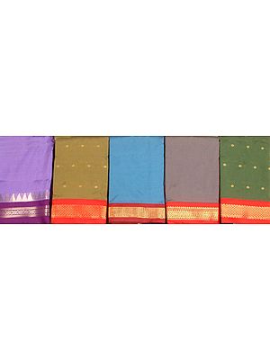 Lot of Five Banarasi Saris