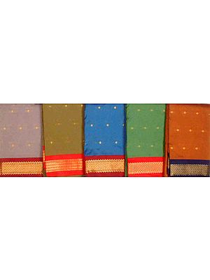 Lot of Five Banarasi Saris