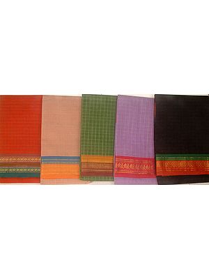 Lot of Five Semi-Gadwal Narayanpet Saris