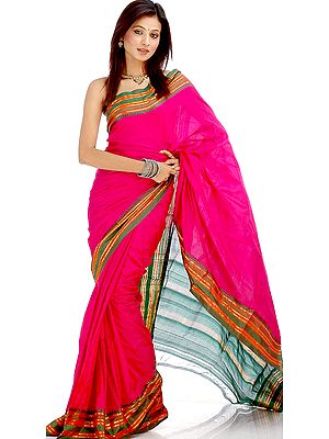Plain Magenta Narayanpet Sari