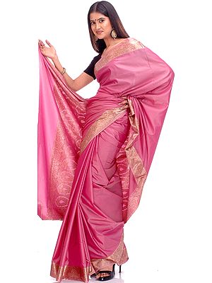 Raspberry Banarasi Sari with Jacquard Pallu