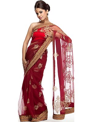 Varanasi Pure Silk Net Designer Sari