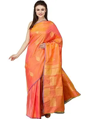 Camellia Uppada Sari from Bangalore with Zari-Woven Bootis All-Over