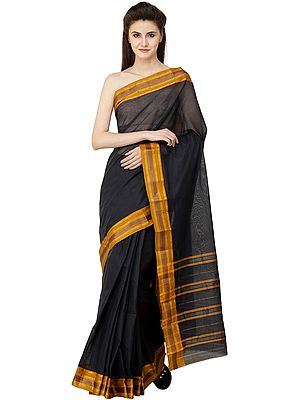 Plain Venkatagiri Sari from Andhra Pradesh with Zari Border