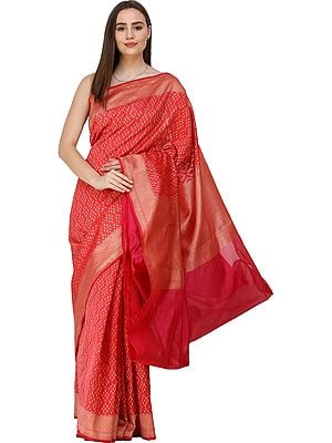 Banarasi Sari with Zari Woven Pallu and Border