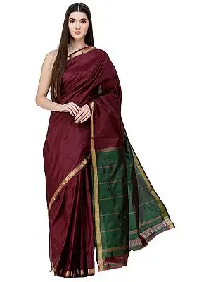 Purple-Potion Uppada Sari from Bangalore with Zari Woven Border