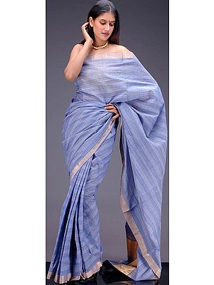 Sky-Blue Mangalgiri Sari