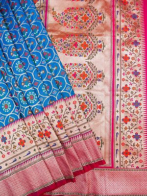 Katan Silk All-Over Patola Butta Pattern Banarasi Saree