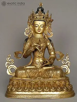 13" Tibetan Buddhist Deity Vajrasattva Copper Statue from Nepal