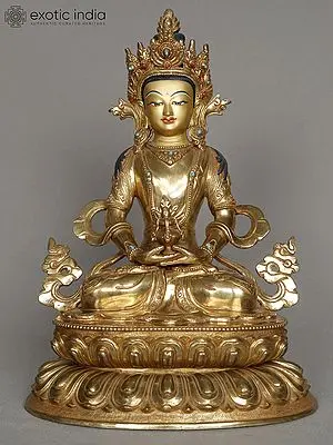 11" Copper Aparmita Statue from Nepal | Amitayus Idol