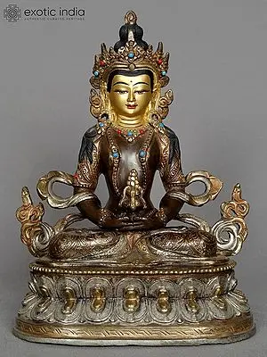 Copper Buddha of Infinite Life Statue (Aparmita/Amitayus) - Nepal