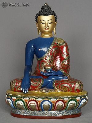 11" Lord Shakyamuni Buddha Idol | Nepalese Copper Statue