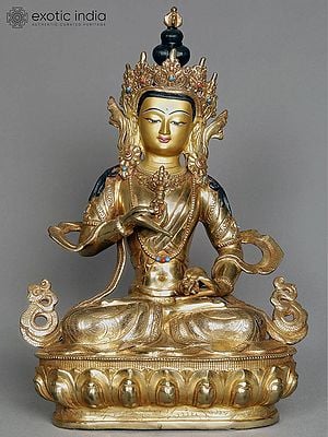 14" Tibetan Buddhist Deity Vajrasattva Idol | Copper Statue from Nepal