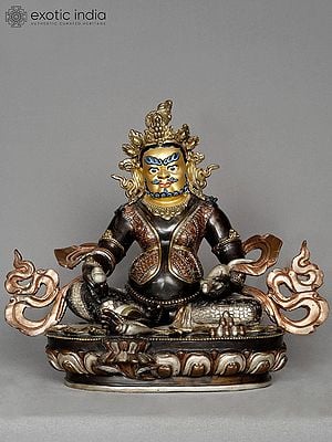 15" Copper Tibetan Buddhist Kubera Statue from Nepal