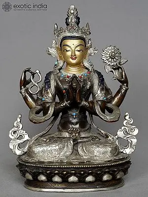 Nepalese Kharchari Copper Sculpture (10") | Seated Compassion Figure