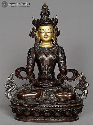 10" Aparmita Copper Statue from Nepal | Amitayus Copper Idol