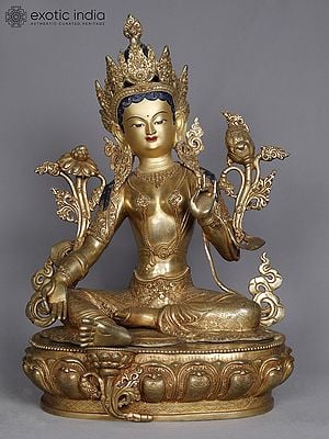 19" Green Tara Statue From Nepal