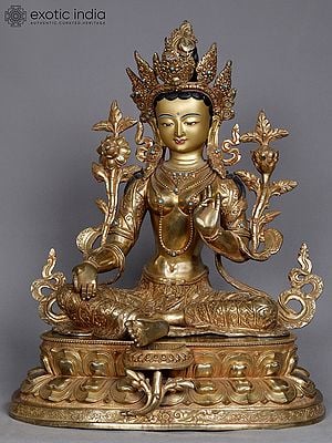 18" Green Tara Statue From Nepal