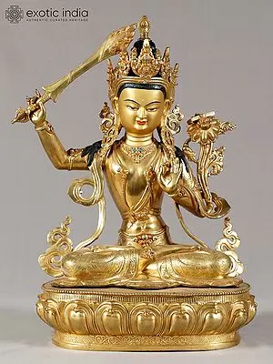 Golden Manjushri Bodhisattva Sculpture