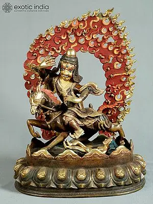 Nepalese Copper Statue: 14" Achi Chokyi (Chimar) Drolma