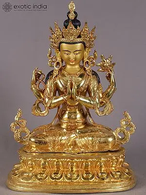Four-Armed Chenrezig Bodhisattva Statue From Nepal