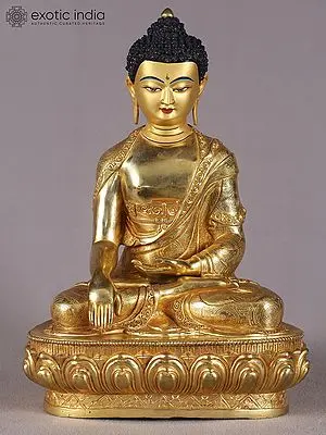 15" Lord Buddha Copper Idol - Nepalese Statue