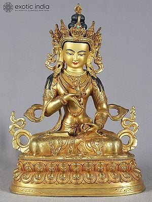 12" Vajrasattva Copper Idol from Nepal | Buddhist Deity Statue