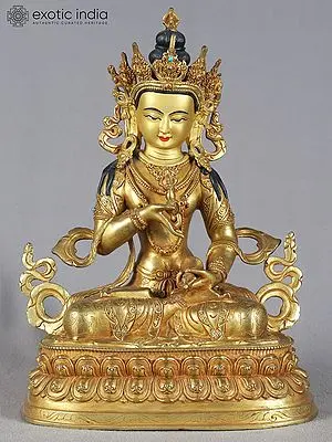 Vajrasattva Copper Statue: Nepalese Buddhist Bodhisattva Figure
