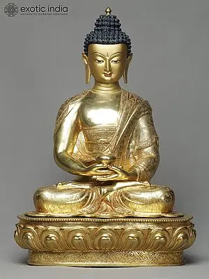 Gilded Copper Amitabha Buddha Sculpture