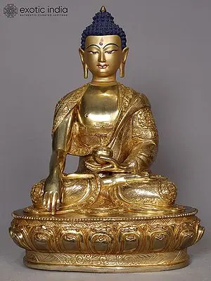 Shakyamuni Buddha Copper Statue - 13 Inch Meditation Figure