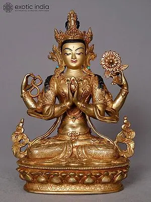 10" Buddhist Deity Kharchari Copper Statue