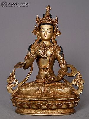 10" Buddhist Deity Vajrasattva Copper Statue from Nepal | Nepalese Metal Idols