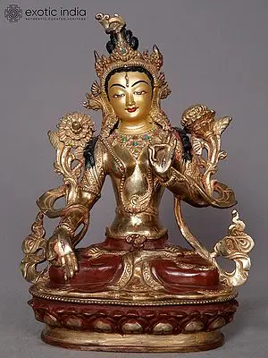 Gilded Copper White Tara Statue from Nepal