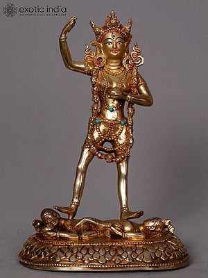 9" Jogin Copper Statue from Nepal | Buddhist Deity Manjushri Idols