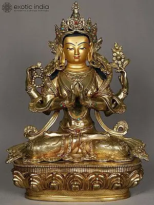 Kharchari Buddhist Deity: 15" Copper Sculpture