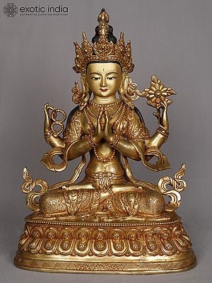 13" Buddhist Deity Kharchari Copper Sculpture | Statue from Nepal