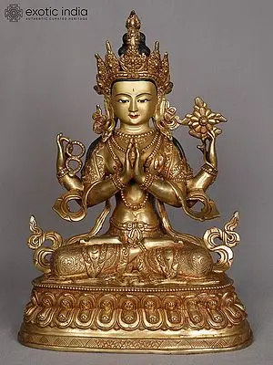 13" Buddhist Deity Kharchari Copper Sculpture from Nepal