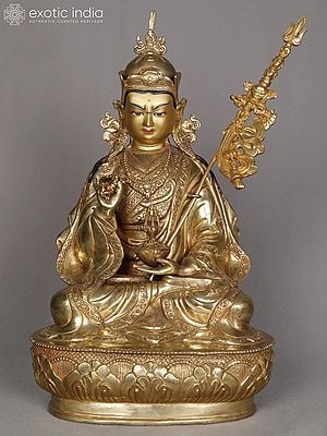 15" Guru Padmasambhava Copper Sculpture | Statue from Nepal