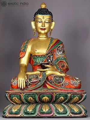 14" Wooden Lord Shakyamuni Buddha