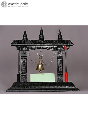 10" Wooden Temple with Brass Bell