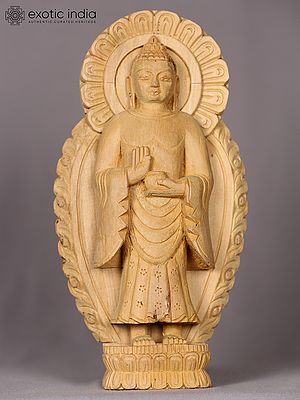 9" Wooden Lord Buddha