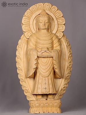 9" Wooden Lord Buddha