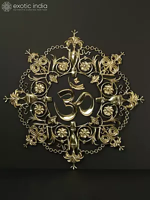 36" Superfine Brass Om (AUM) | Wall Hanging