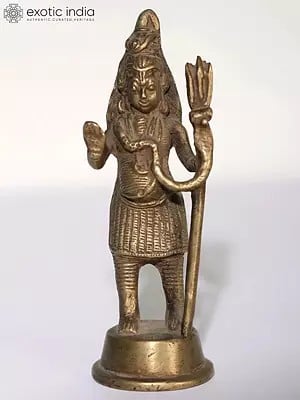 4" Small Lord Shiva Brass Statue