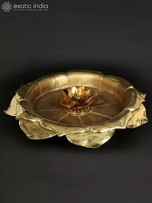 Huge Flower Design Urli Made of Brass